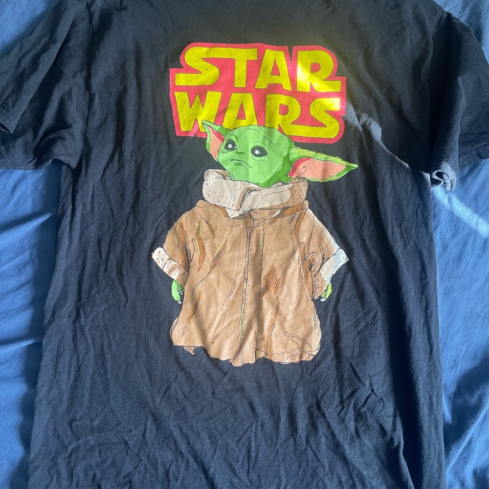 Star Wars Black Tee with Green and Yellow Graphic